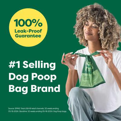 EARTH RATED DOG EASY TIE HANDLE POOP BAGS - UNSCENTED