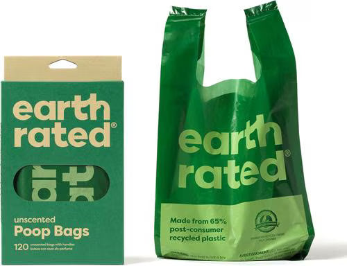 EARTH RATED DOG EASY TIE HANDLE POOP BAGS - UNSCENTED