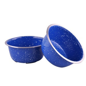 Enamel Camping Bowl Blue - 28 oz