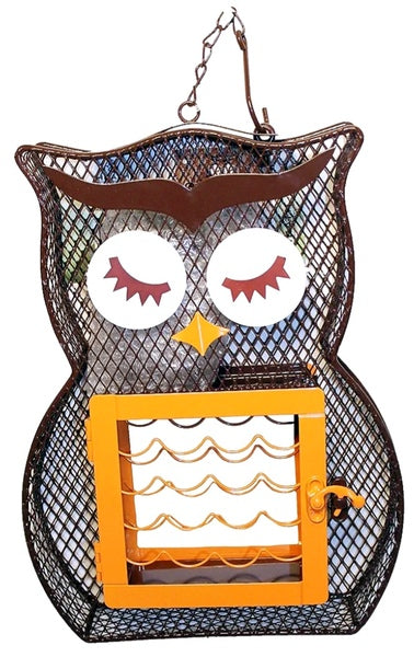 Heath Owl Suet 'n Seed Dual Bird Feeder for Suet Cakes & Sunflower Seeds
