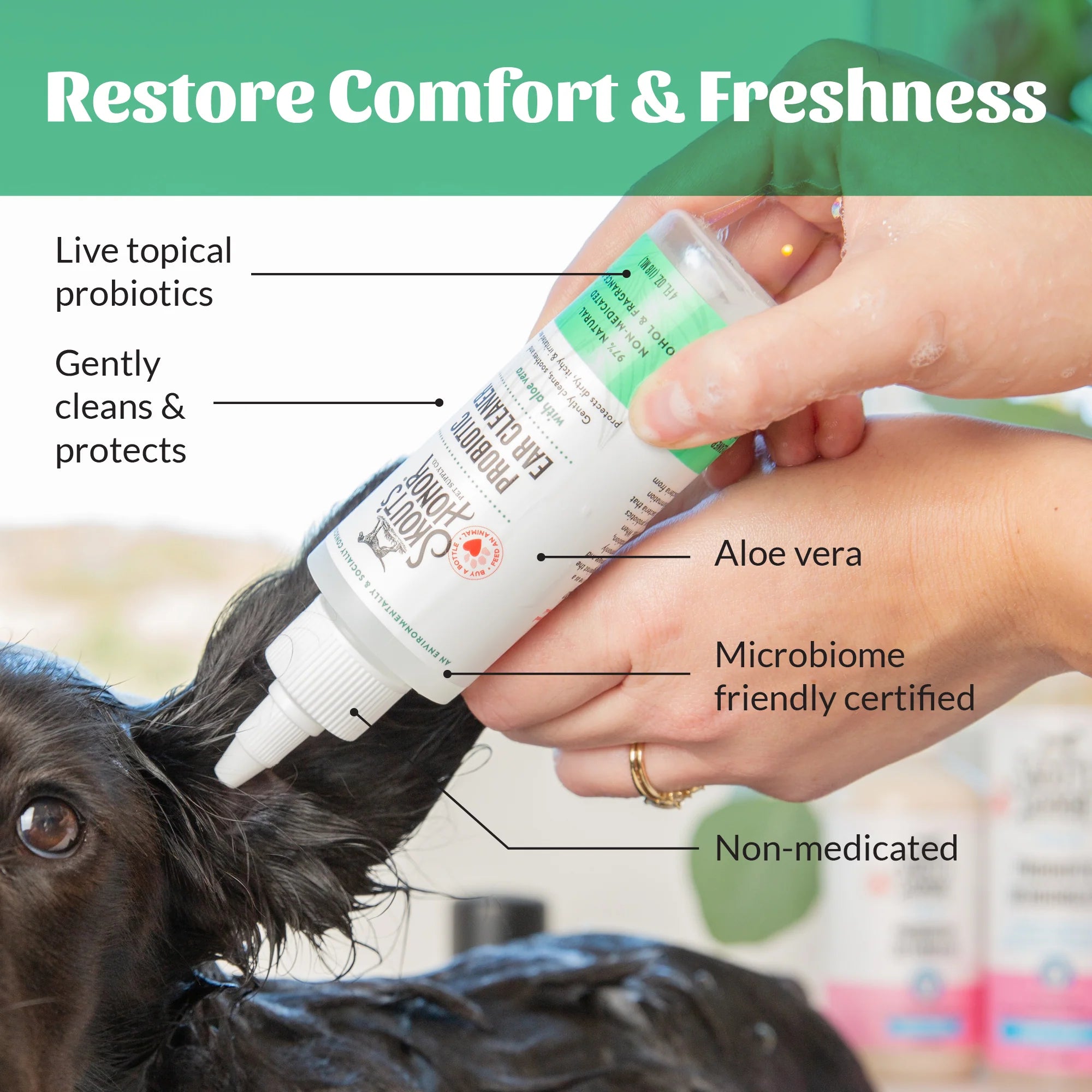 SKOUT'S HONOR DOG PROBIOTIC EAR CLEANER 4OZ