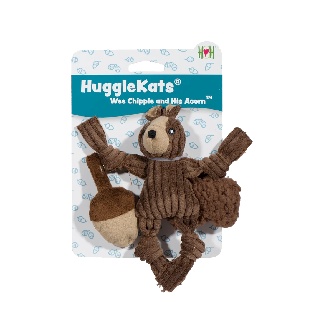HuggleHounds HuggleKats Wee Chippie w/ Acorn - Cat Toy