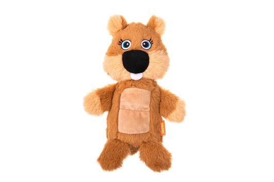 Growl Belly Boomerz Beaver Brown Dog Toy