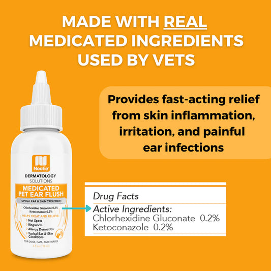 NOOTIE DOG DERMATOLOGY SOLUTIONS MEDICATED EAR FLUSH 4OZ