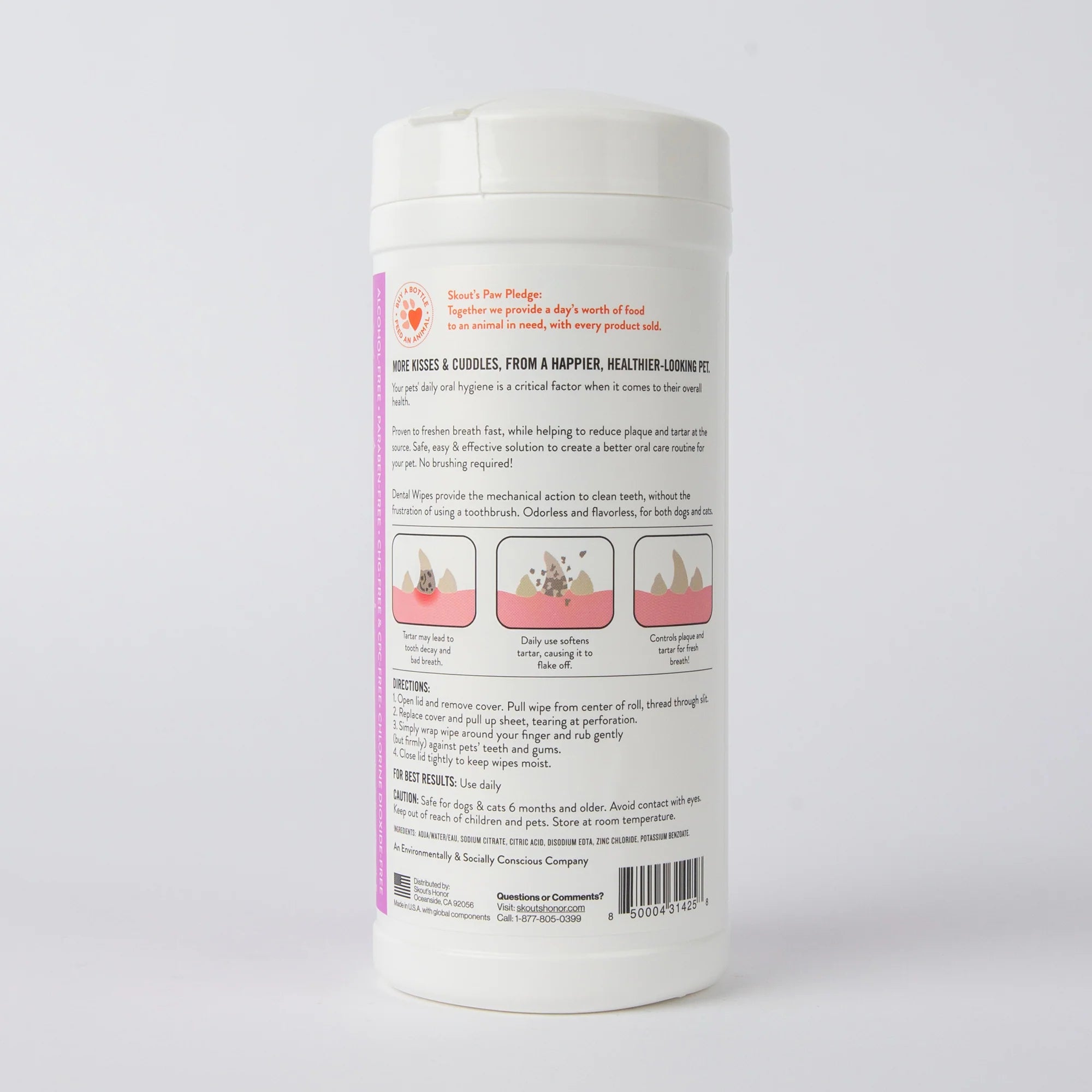 SKOUT'S HONOR DOG DENTAL WIPES 50CT