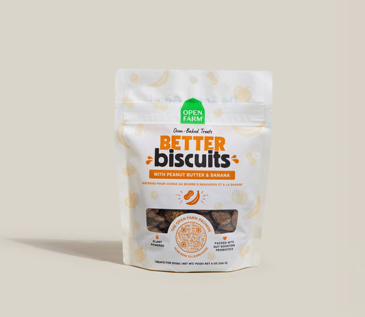 Better Biscuits Peanut Butter & Banana Treats- Open Farm
