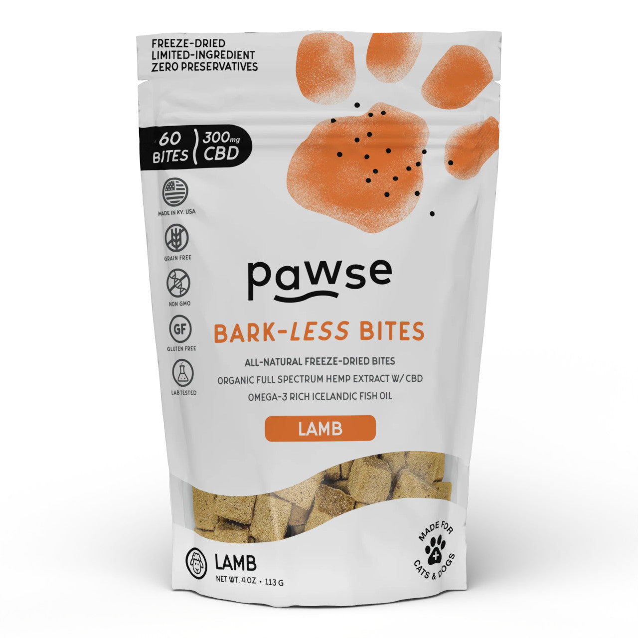 Pawse 300mg CBD Treats (60 Ct) Lamb