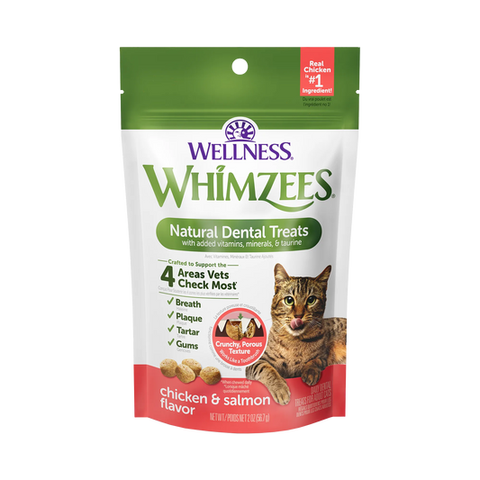 WELLNESS WHIMZEES CAT DENTAL TREAT CHICKEN SALMON 2OZ