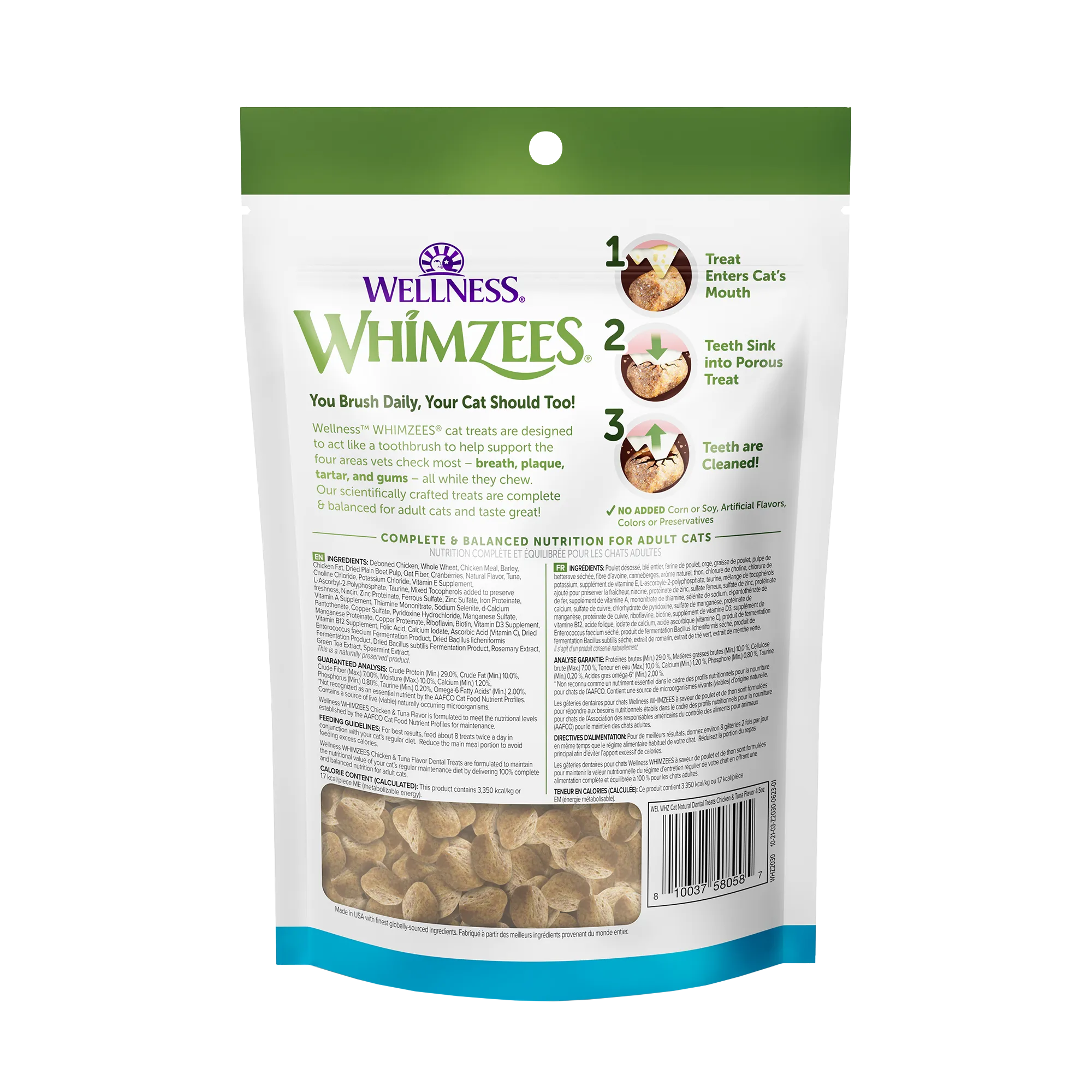 WELLNESS WHIMZEES CAT DENTAL TREAT CHICKEN TUNA 2OZ