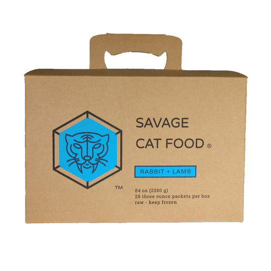 SAVAGE CAT CAT FROZEN LARGE RAW RABBIT & LAMB 3OZ - 28 COUNT