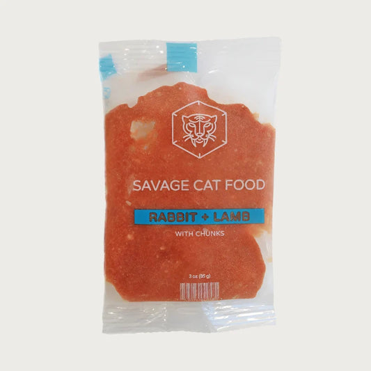 SAVAGE CAT CAT FROZEN LARGE RAW RABBIT & LAMB 3OZ
