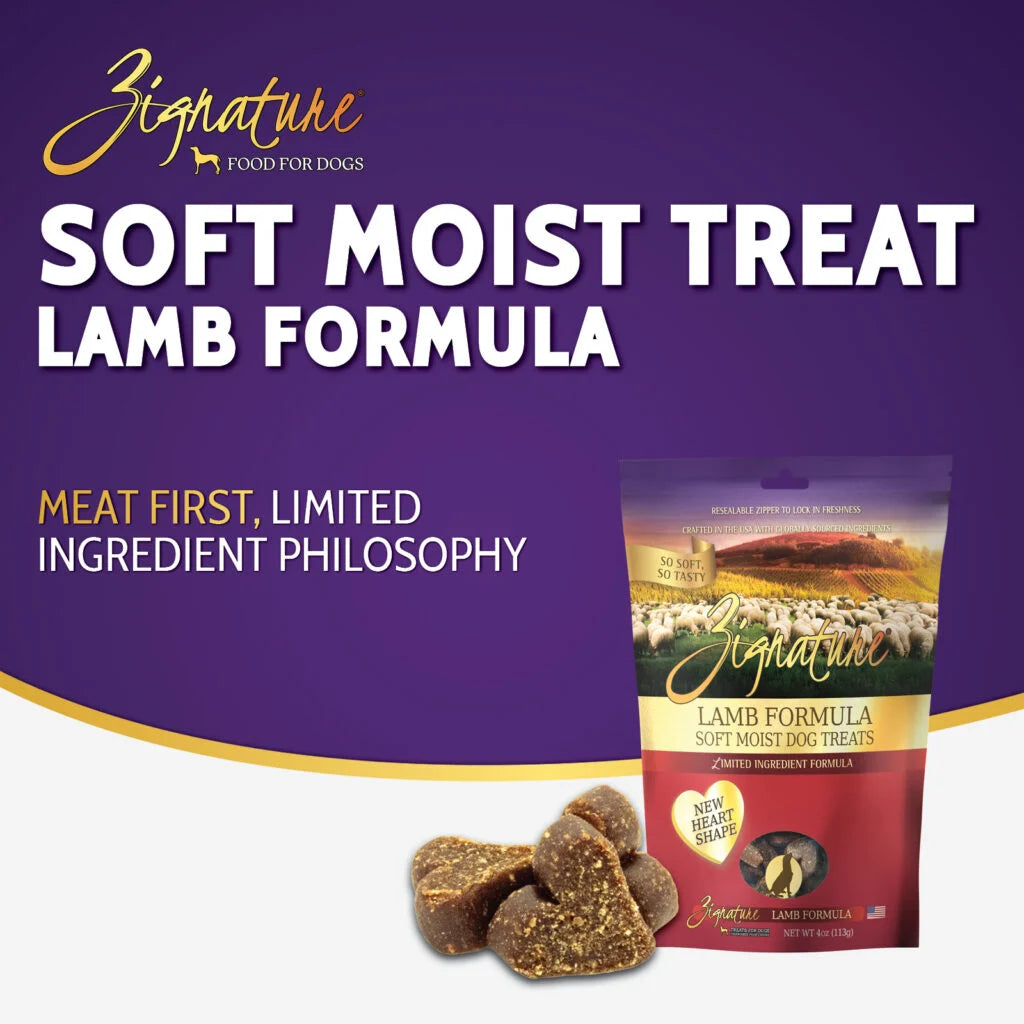 ZIGNATURE DOG SOFT MOIST TREATS GRAIN FREE LAMB 4OZ