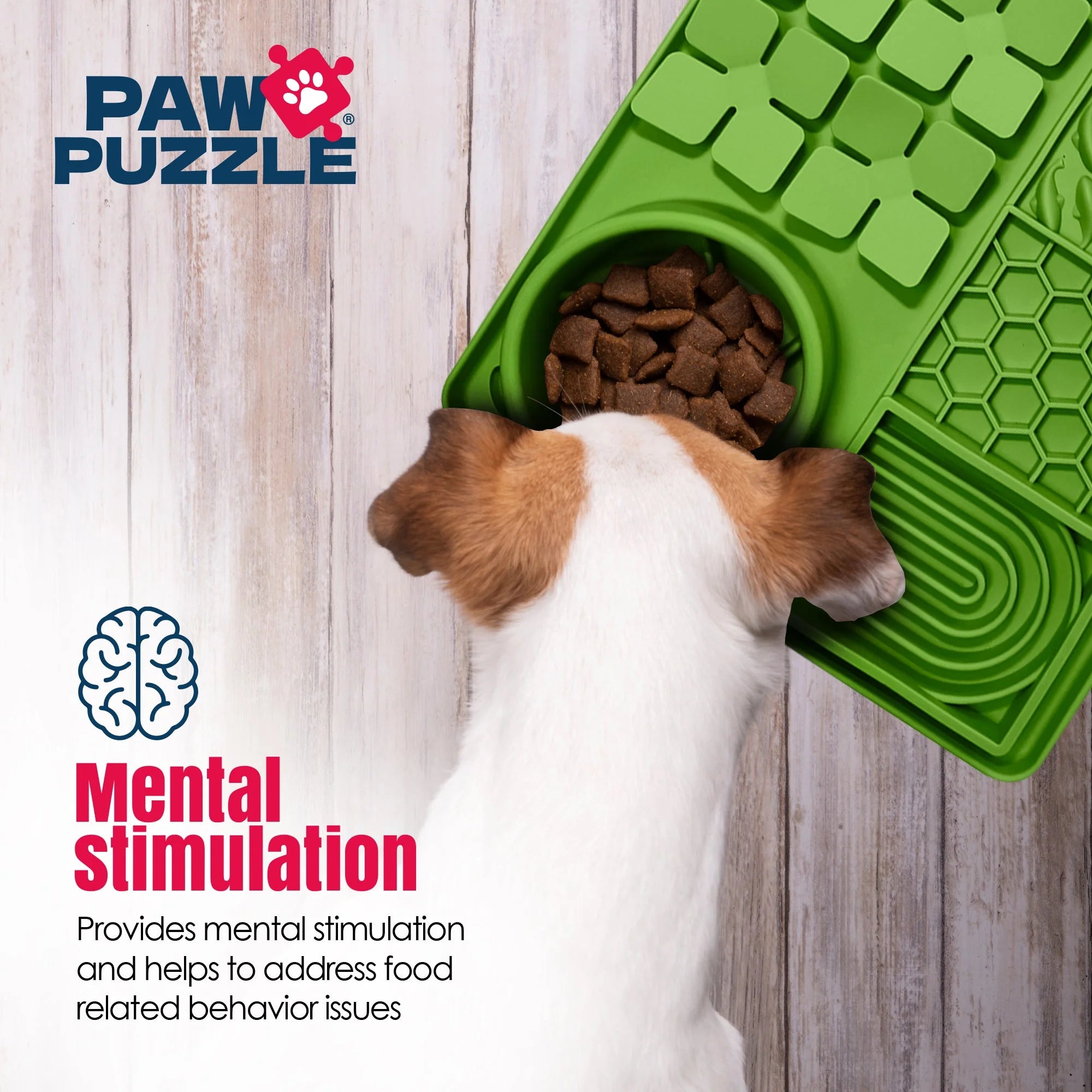 Palz&Co Paw Puzzle Silicone Slow Feeding Mat - Large Green