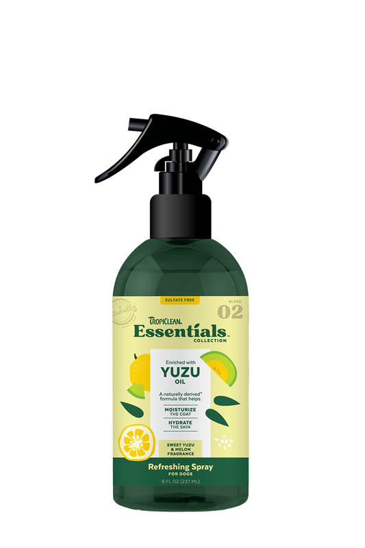 TROPICLEAN ESSENTIALS DOG YUZU FRUIT DEODORIZING SPRAY 8OZ