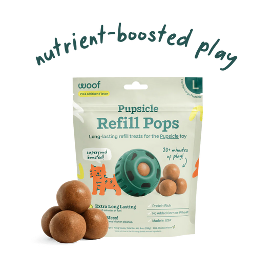 WOOF DOG CHICKEN & PEANUT BUTTER POPS LARGE 8OZ - 7 PACK