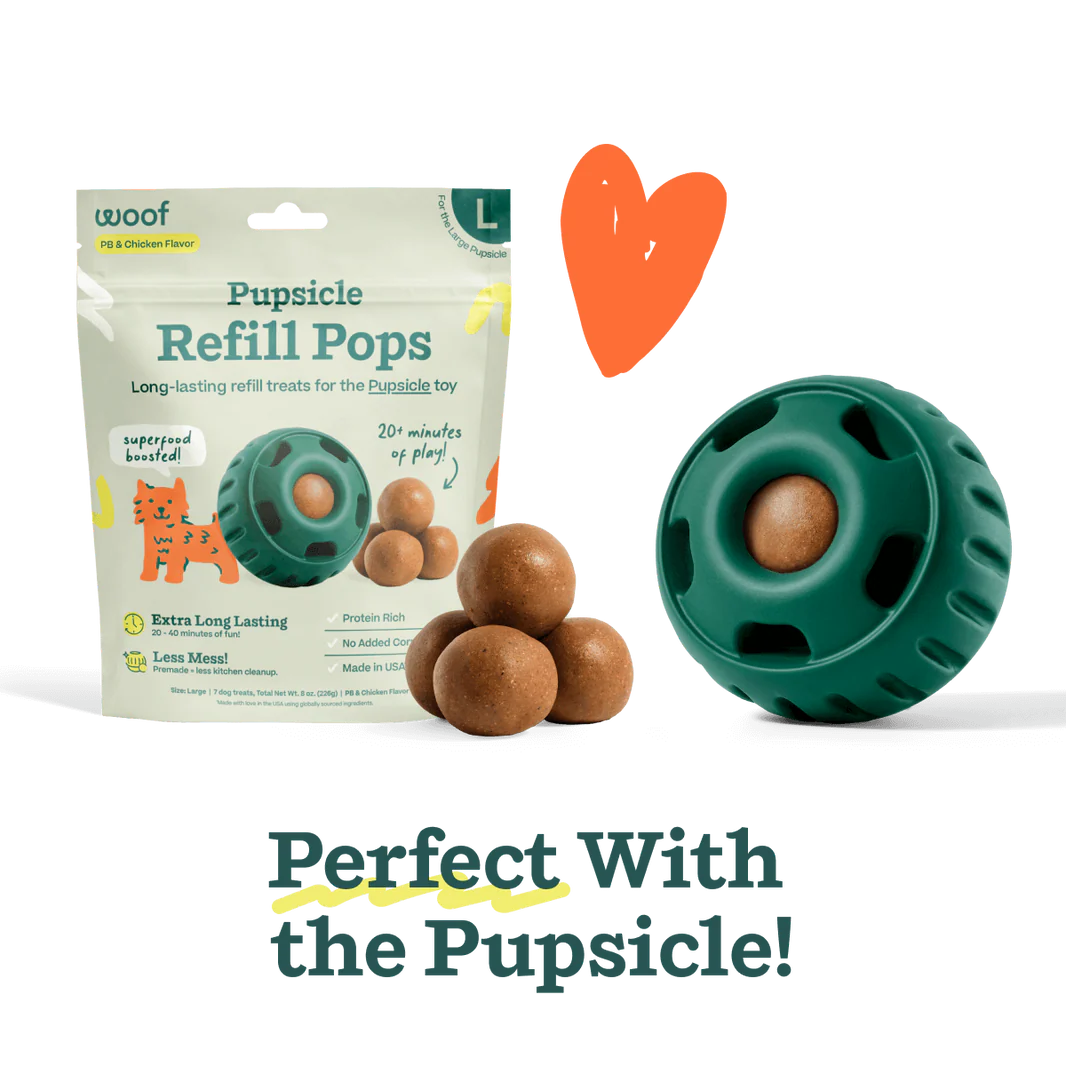 WOOF DOG CHICKEN & PEANUT BUTTER POPS LARGE 8OZ - 7 PACK