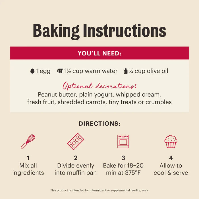 THE HONEST KITCHEN DOG MUFFIN MIX MADE WITH CHICKEN APPLES & CINNAMON