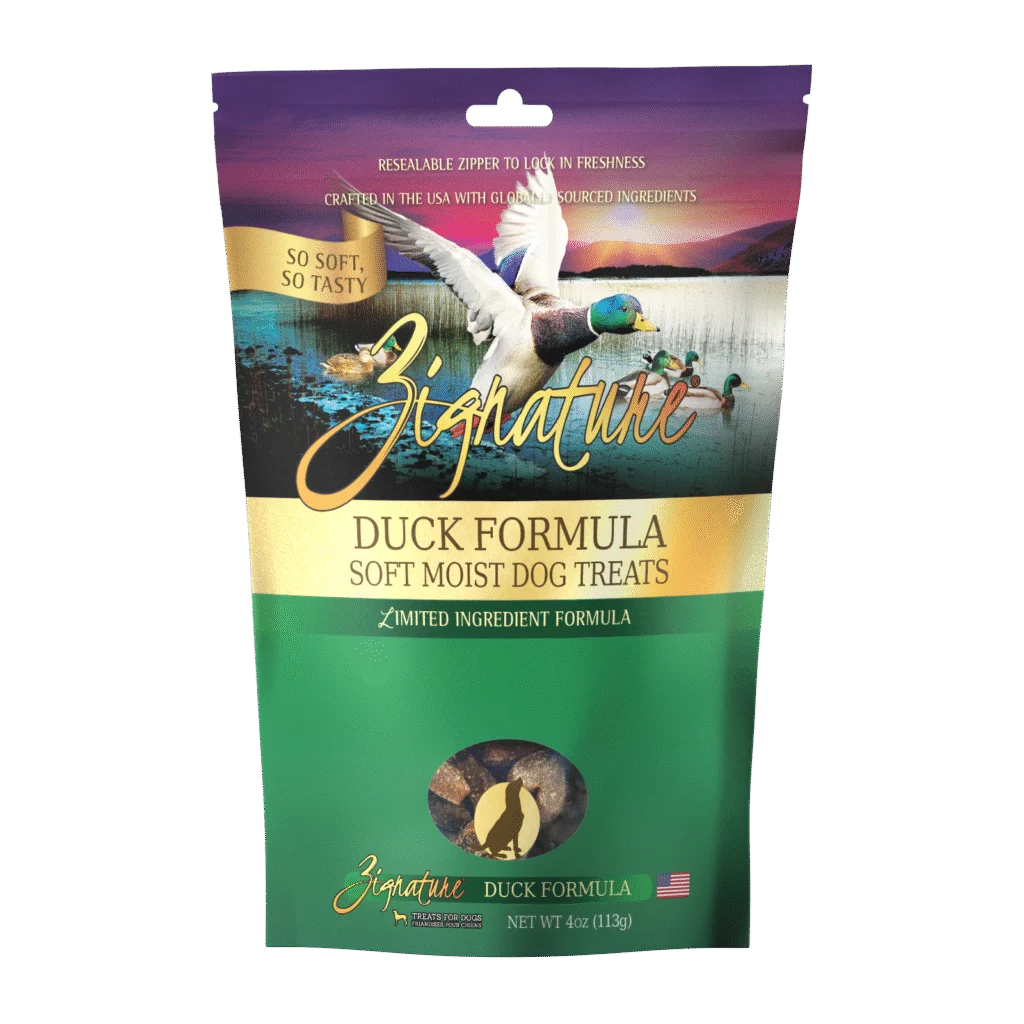 ZIGNATURE DOG SOFT MOIST TREATS GRAIN FREE DUCK 4OZ
