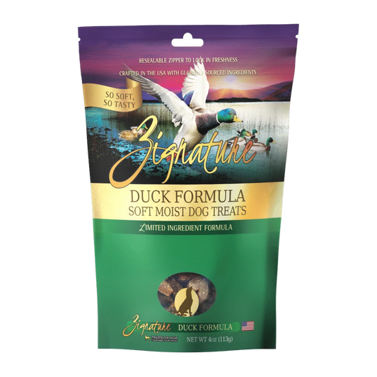 ZIGNATURE DOG SOFT MOIST TREATS GRAIN FREE DUCK 4OZ
