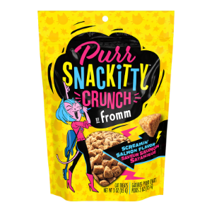 FROMM CAT PURRSNACKITTY CRUNCH SCREAMIN' SALMON FLAVOR TREAT 3OZ