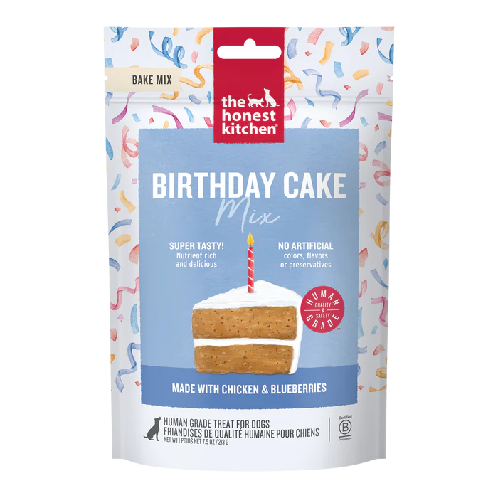 THE HONEST KITCHEN DOG BIRTHDAY CAKE MIX MADE WITH CHICKEN & BLUEBERRIES 7.5 OZ POUCH