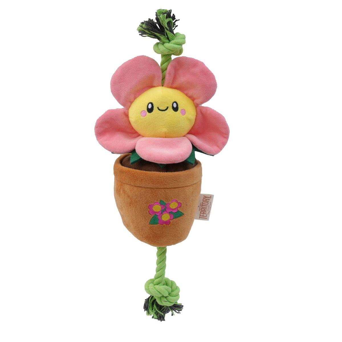 Original Territory Flower Treat & Tug Dog Toy, Pink, 19-in