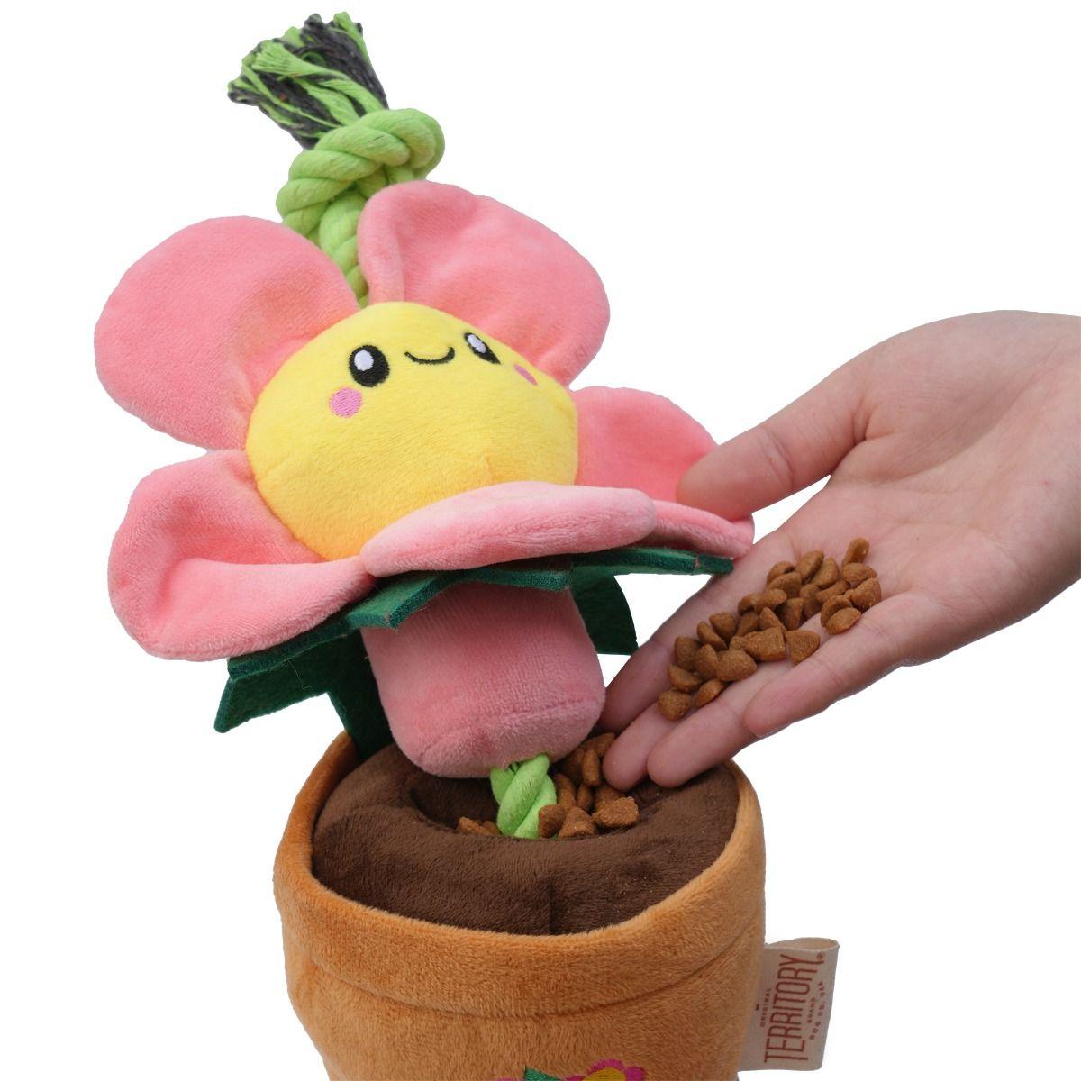 Original Territory Flower Treat & Tug Dog Toy, Pink, 19-in