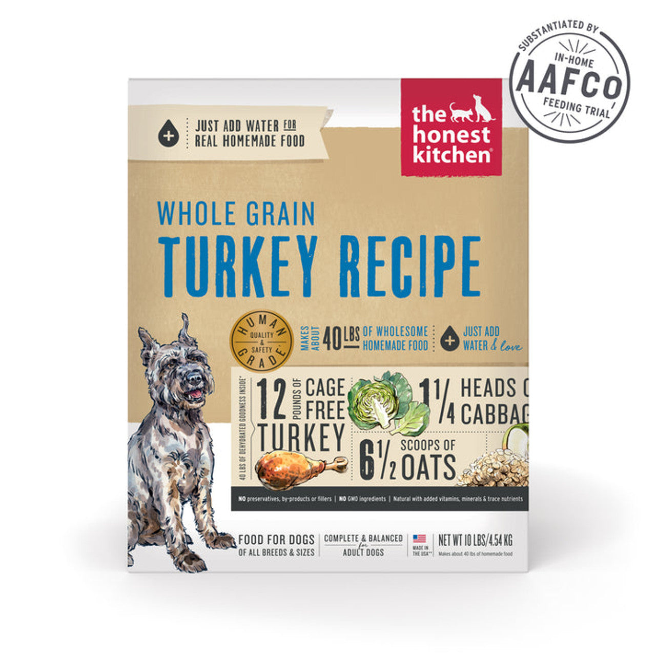 The Honest Kitchen Whole Grain Turkey Recipe Dehydrated DOG Food 10 lb Box