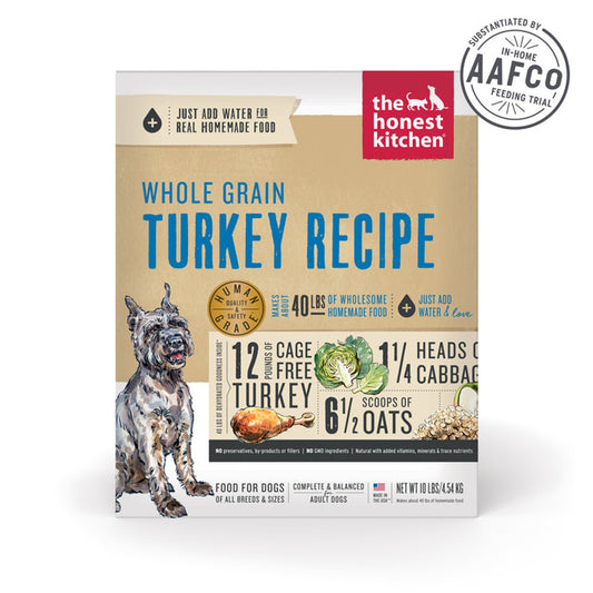 The Honest Kitchen Whole Grain Turkey Recipe Dehydrated DOG Food 10 lb Box