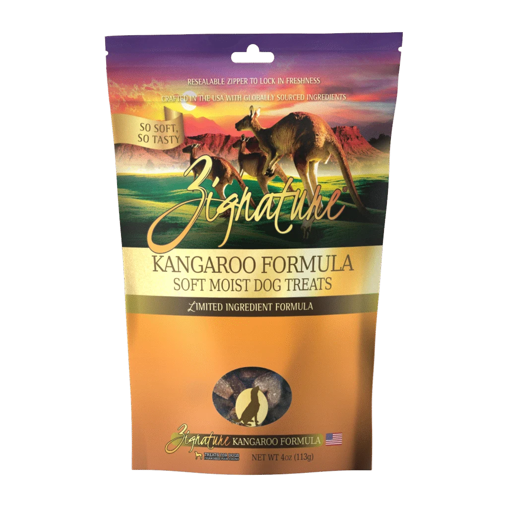 ZIGNATURE DOG SOFT MOIST TREATS GRAIN FREE KANGAROO 4OZ