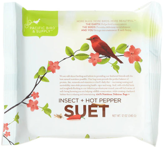Pacific Bird Suet Cake - Insect + Hot Pepper 12 oz