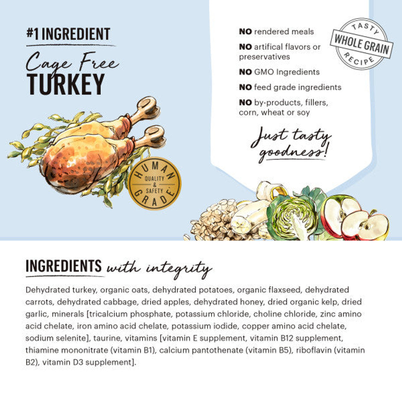 The Honest Kitchen Whole Grain Turkey Recipe Dehydrated DOG Food 10 lb Box