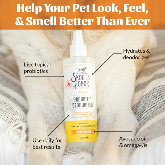 SKOUT'S HONOR DOG PROBIOTIC DEODORIZER HONEYSUCKLE 8OZ
