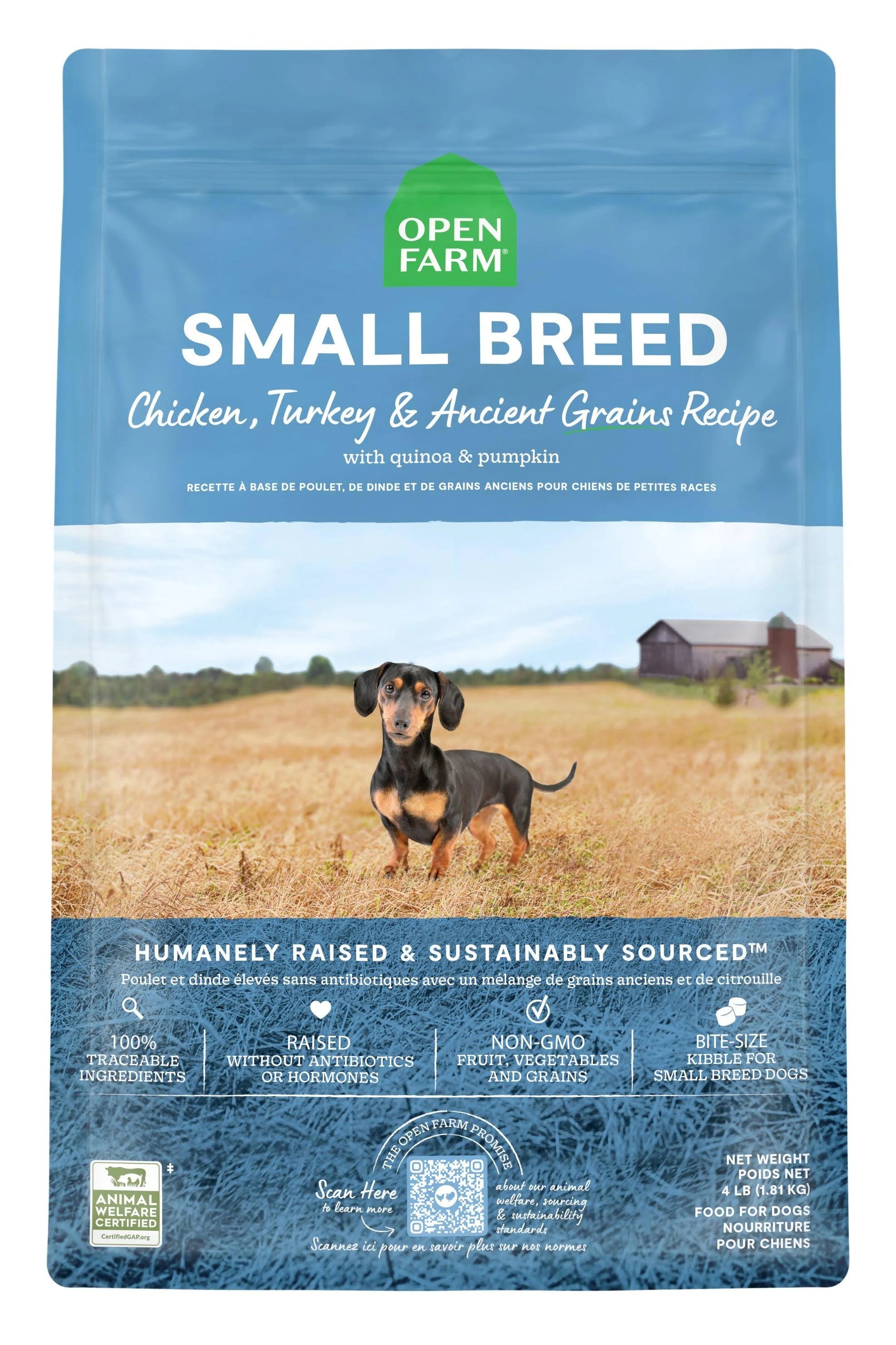 OPEN FARM DOG ANCIENT SMALL BREED 4LBS