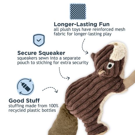 TALL TAILS DOG PLUSH SQUEAKER SQUIRREL - 12 INCHES