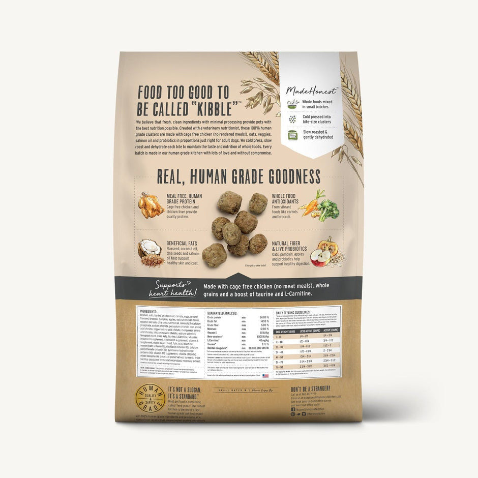 The Honest Kitchen Food Clusters Whole Grain Chicken & Oat Recipe Dog Food, 5-lb bag