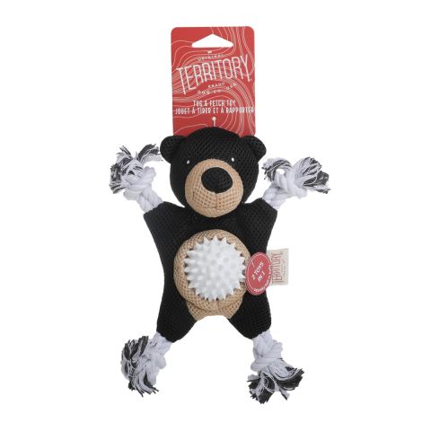TERRITORY DOG 2 IN 1 TOY BLACK BEAR - 10 INCHES