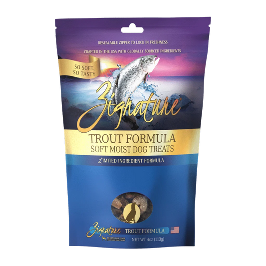 ZIGNATURE DOG SOFT MOIST TREATS GRAIN FREE TROUT 4OZ
